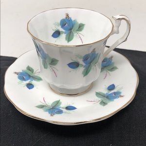 Elizabethan Blue Floral Bone China Teacup & Saucer